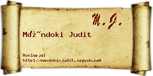 Mándoki Judit névjegykártya