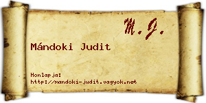 Mándoki Judit névjegykártya